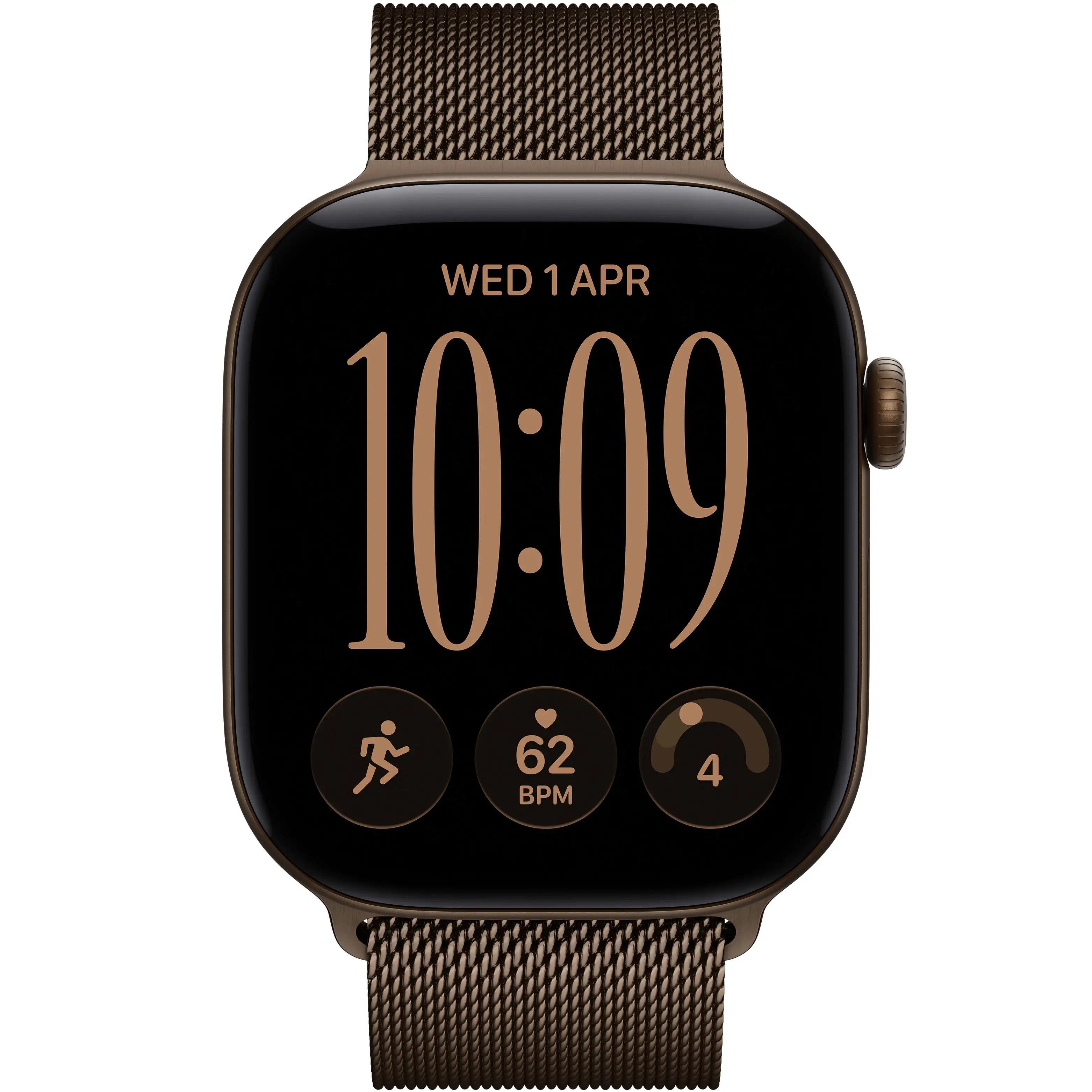 Apple Watch Series 12 GPS 46mm Dark Bronze Aluminium Case with Dark Bronze Milanese Loop - S/M (MKD74RK/A)